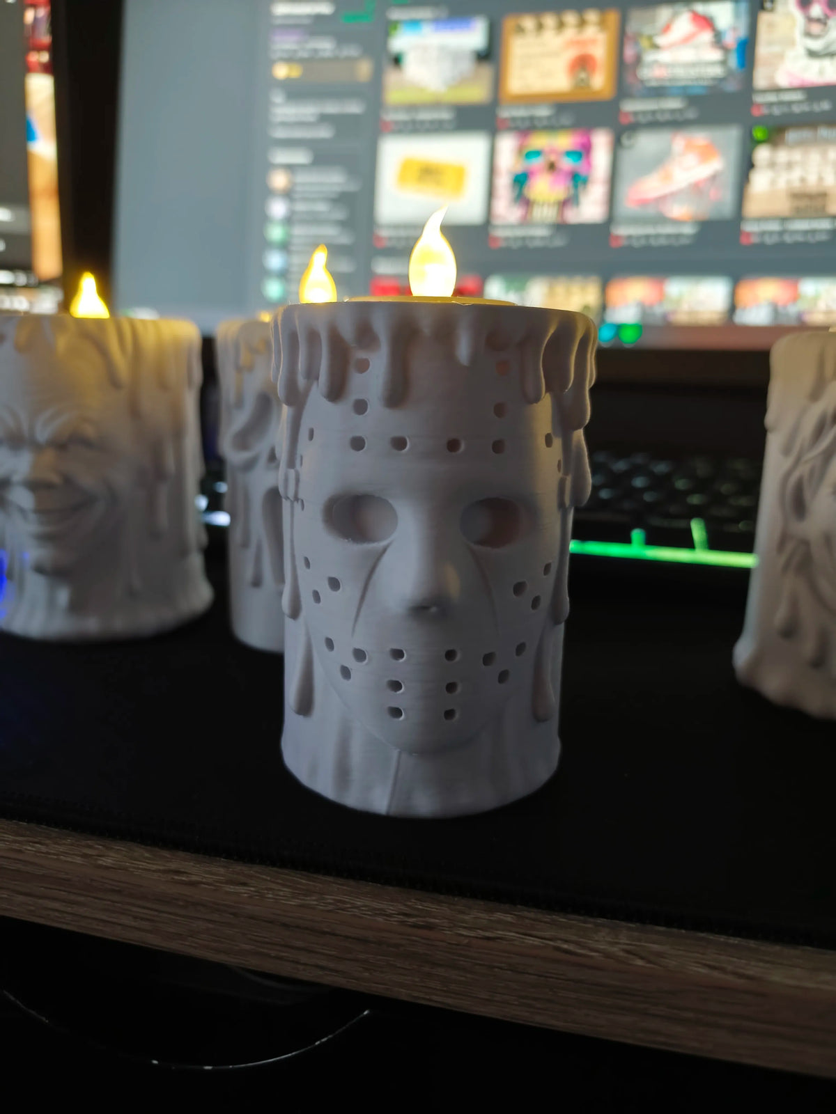 "Porta-vela terror 3D villanos Halloween — portavelas decorativo impreso en PLA Uruguay"