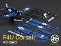 Kit Card Avión F4U Corsair impreso en 3D azul marino con piezas para armar