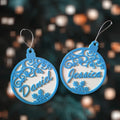 Bolas navideñas 3D con diseño arabesco y nombres Daniel y Jessica personalizados