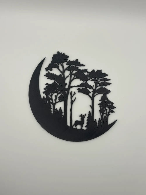 "Bosque nocturno cuadro decorativo 3D — arte de pared con relieve impreso en PLA Uruguay"