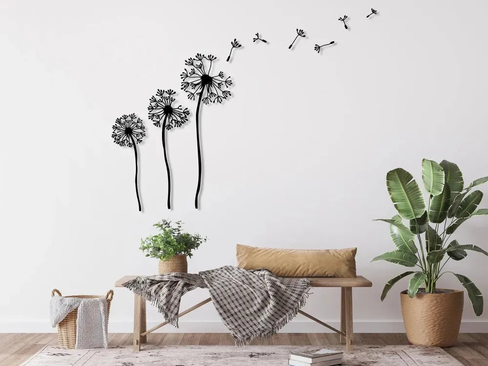  "Diente de león cuadro decorativo 3D — arte de pared con relieve impreso en PLA