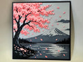 "Cerezo rosa cuadro decorativo 3D — arte de pared floral japonés con relieve impreso en PLA Uruguay"