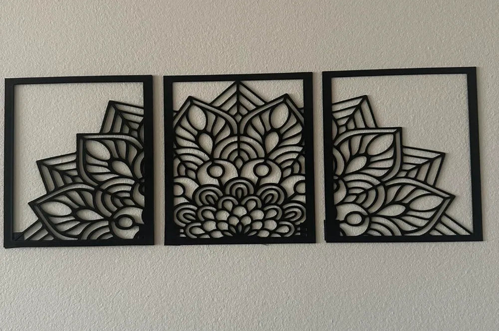 "Mandala cuadro decorativo 3D — arte de pared geométrico con relieve impreso en PLA Uruguay"