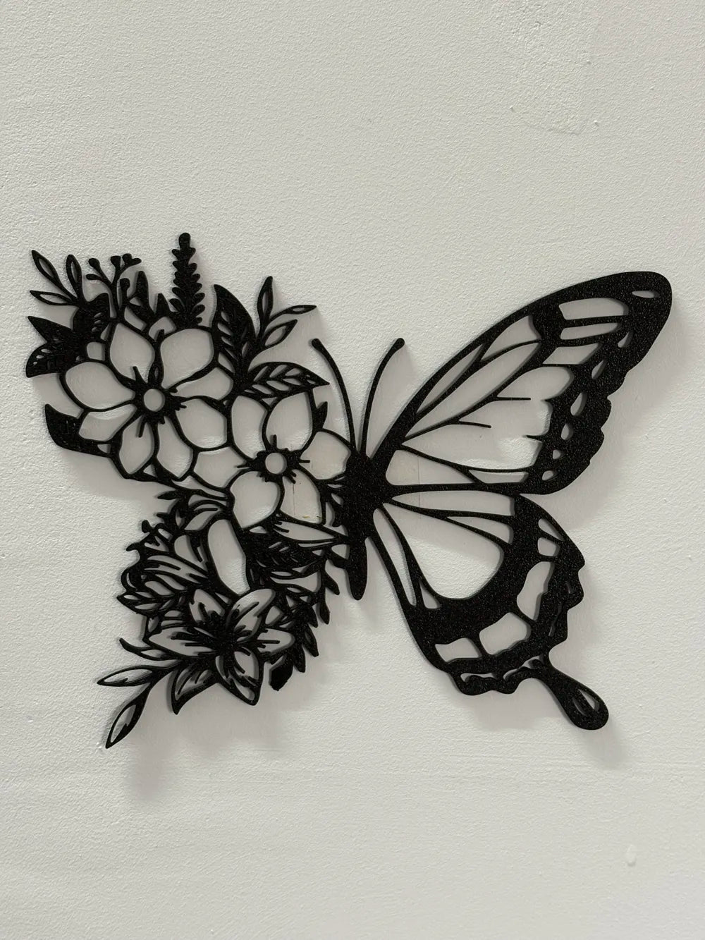 "Mariposa floreada cuadro decorativo 3D — arte de pared con relieve impreso en PLA Uruguay"