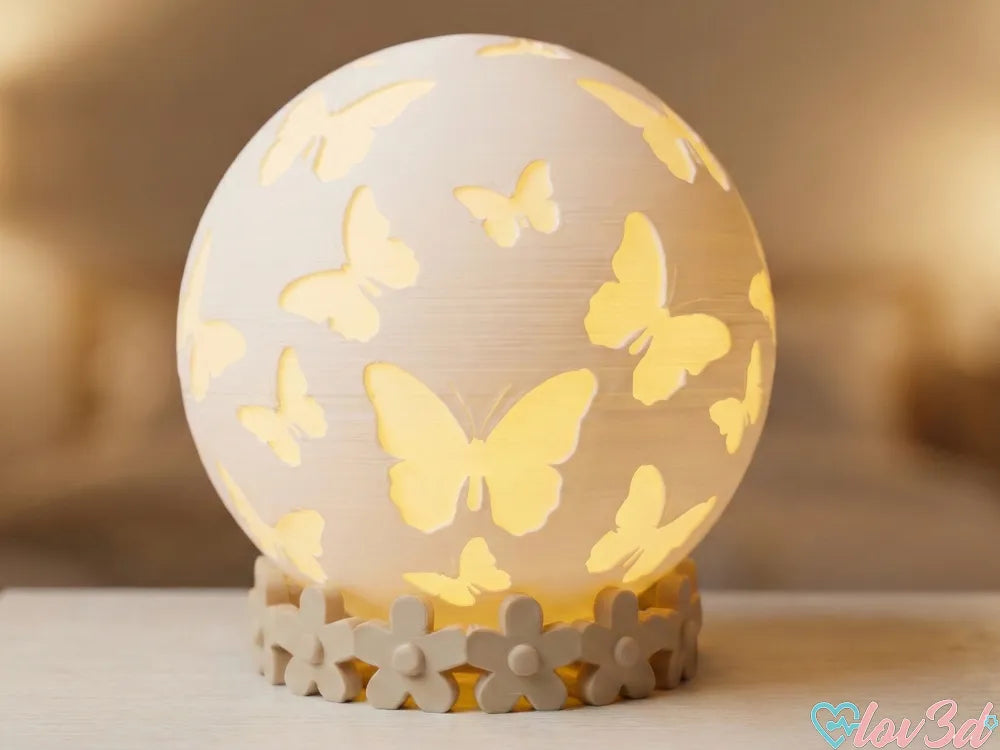 Lámpara Esfera Mariposas 3D