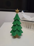 Mini arbolito navideño 3D de 10cm en color verde con base y estrella doradas