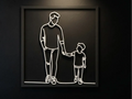"Padre e hijo cuadro decorativo 3D — arte de pared familiar con relieve impreso en PLA Uruguay"