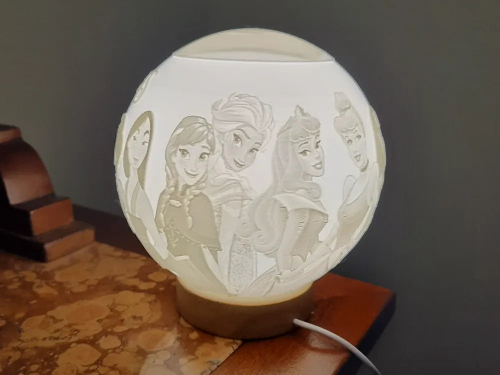 Lámpara Esfera Princesas Disney 3D