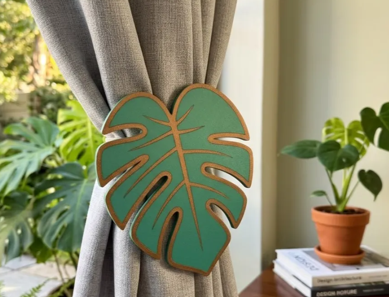 "Set decorativo botánico 3D 3 piezas verde — figuras decorativas de plantas impresas en PLA Uruguay"