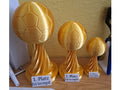 Set de 3 trofeos balón dorado personalizables impresos en 3D en tamaños 15, 25 y 37 cm