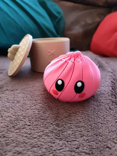 Twisty Ball Kawaii impresa en 3D rosa con carita kawaii