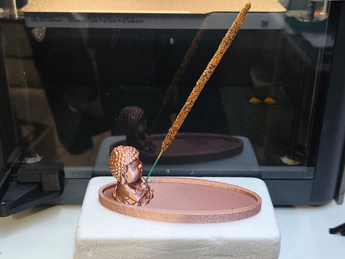 Buda Porta Incienso con Bandeja — Adorno Decorativo 3D