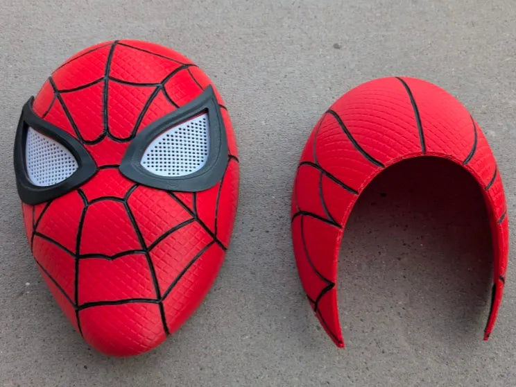 Casco Spider-Man 3D impreso en rojo y negro - 20x20cm, 2 piezas