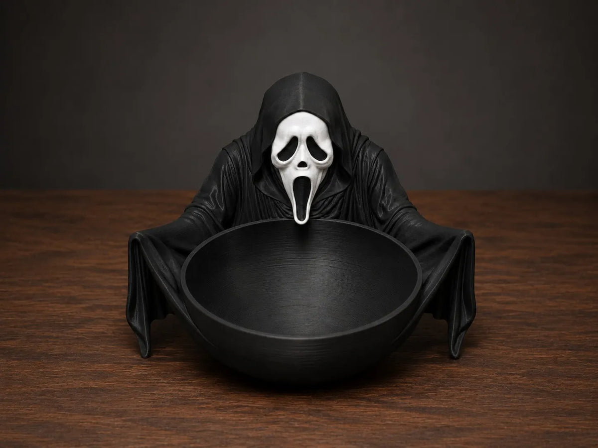 Cuenco Ghostface Scream 3D bicolor negro y blanco 17x19cm - Halloween terror