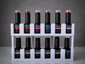Estante apilable 3D de 2 niveles color blanco con 12 esmaltes gel organizados