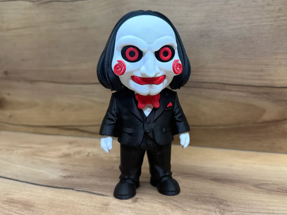 Figura Billy Jigsaw SAW 3D chibi - 12cm multicolor blanco negro rojo