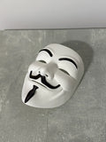 Máscara V de Vendetta 3D impresa en blanco y negro - 17x20cm