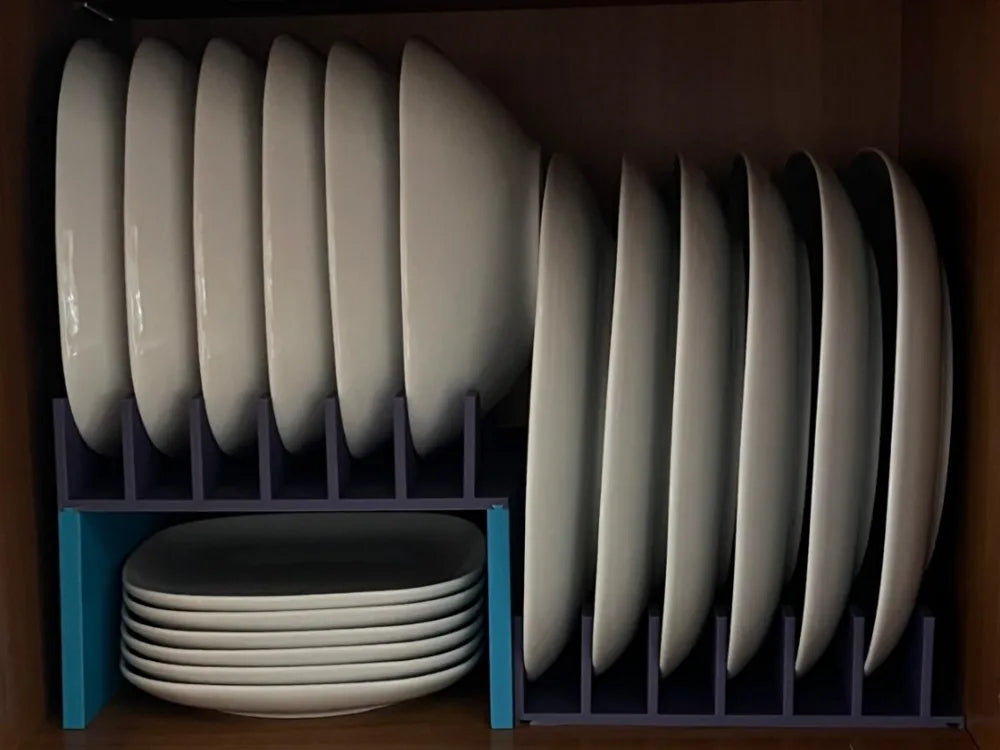 Organizador de platos 3D con divisiones verticales