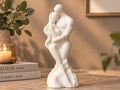 Figura decorativa de pareja enamorada abrazándose impresa en 3D en PLA blanco, escultura romántica artesanal