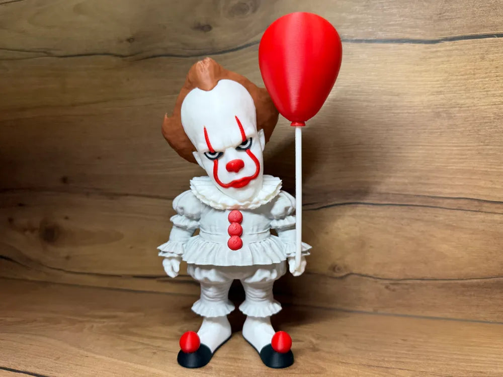 Figura Pennywise IT 3D chibi con globo rojo - 12cm multicolor