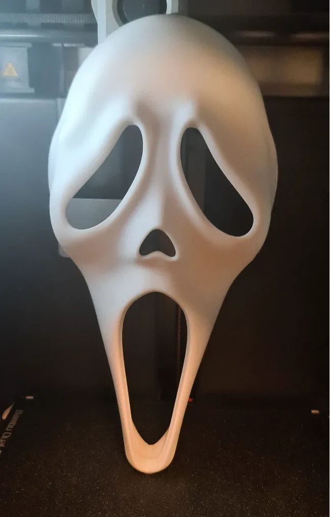 Máscara Ghostface Scream 3D impresa en blanco - 20x15cm